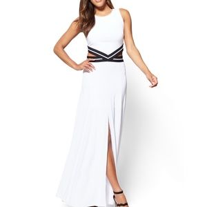 7th Avenue Cutout Maxi Dress In Optic White